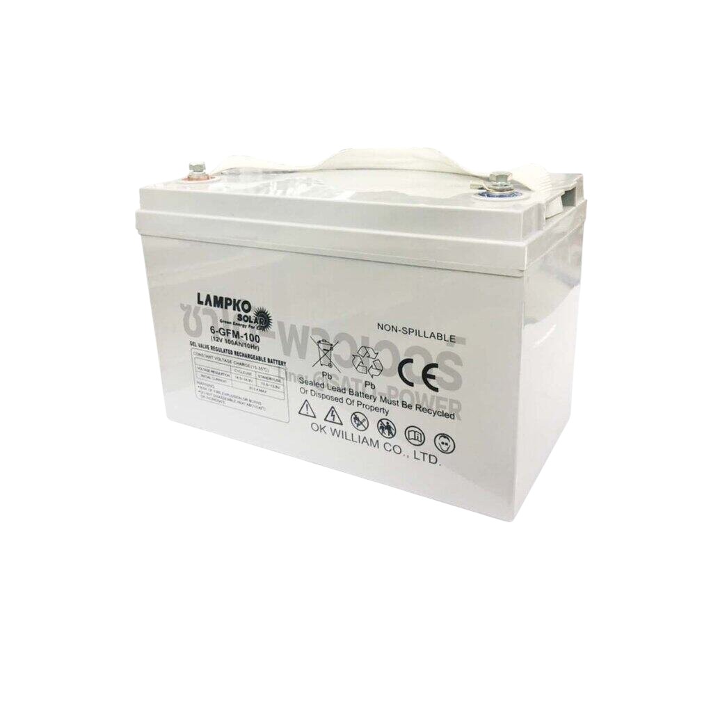 Lampko Solar Battery GEL 12V 100Ah รุ่น 6-GFM-100Ah | แบตเตอรี่เจล สำหรับงานโซล่าเซลล์ชนิดเจล (โปรดติดต่อสอบถามก่อนสั่งซื้อ)