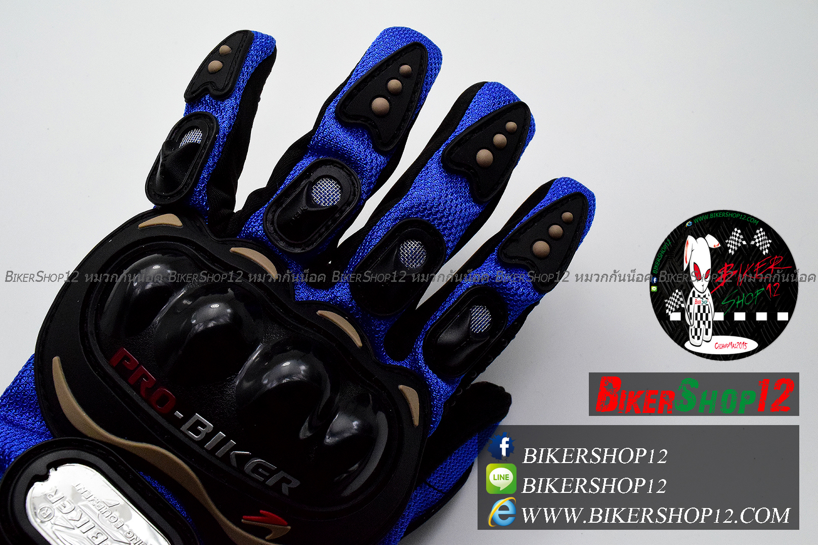 ถุงมือpro-biker สีน้ำเงิน (ราคาพิเศษ)