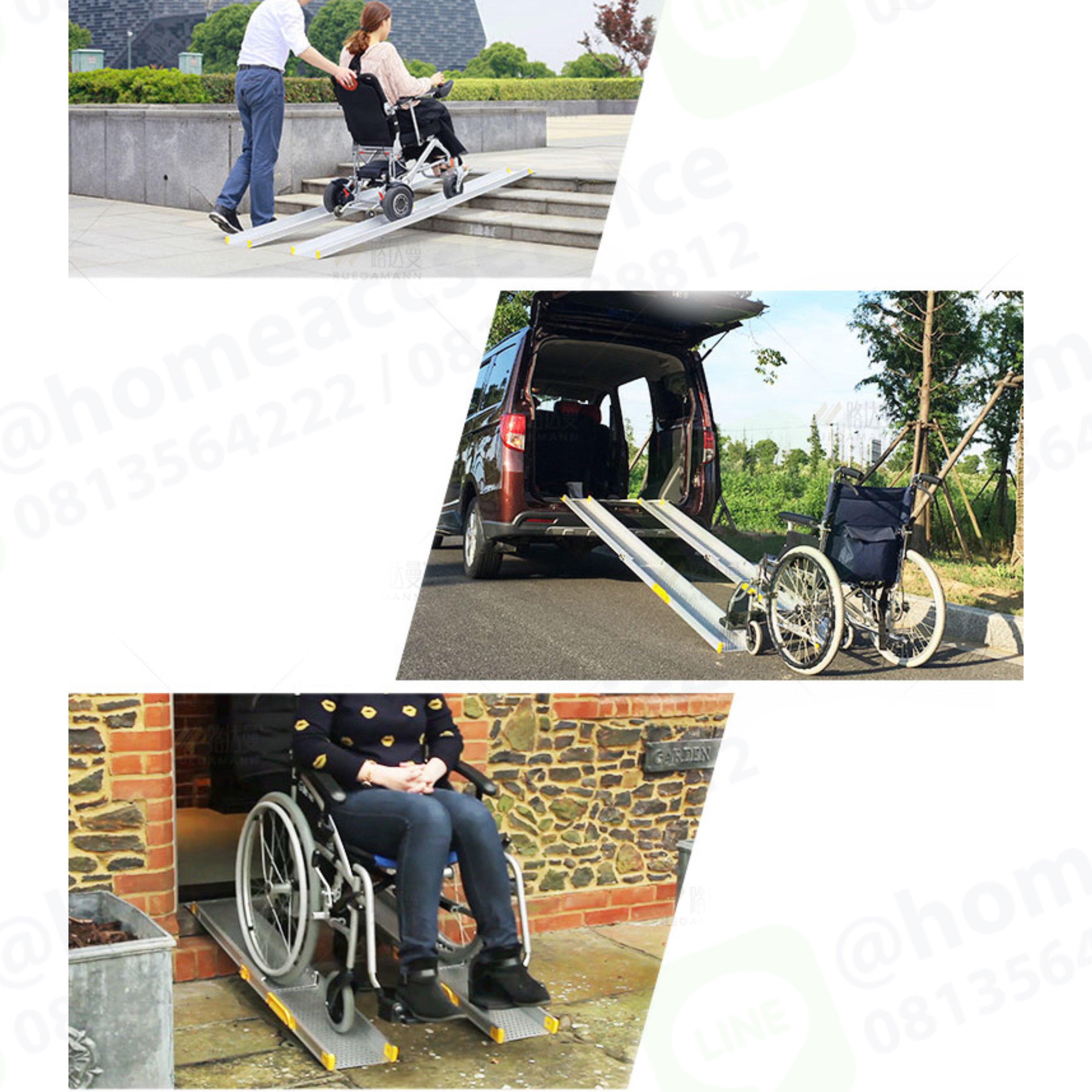 ทางลาดรถเข็นอลูมิเนียมยืดหดได้ ซม. กว้าง16-18ซม. - ยาว120-240cm 8-24กก. . - Extendable Aluminium Ramp Lenght 120-240cm 8-24kg