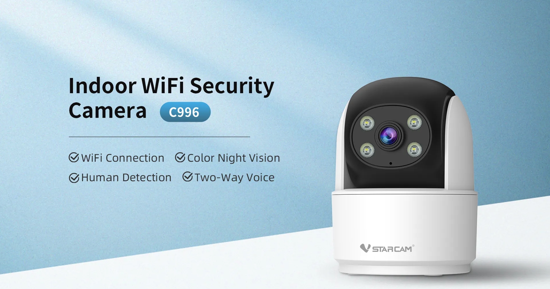 Vstarcam C996 กล้องวงจรปิดระบบ IP WIFI 2 MP Color Night Vision มีไมค์และลำโพงในตัว BY BILLIONAIRE SECURETECH C996