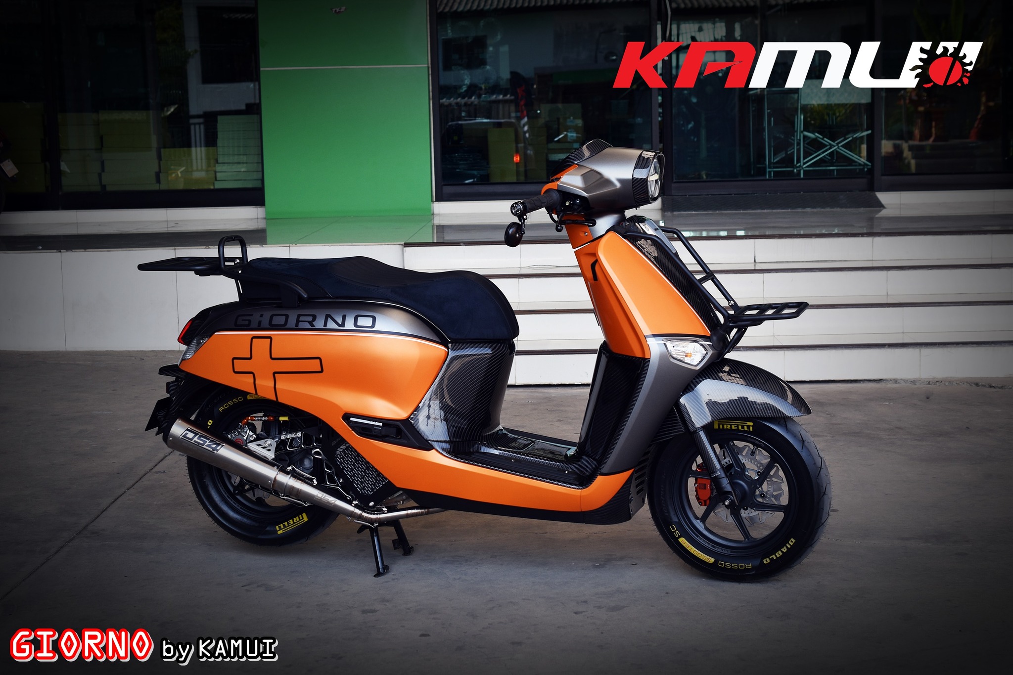 ชุดแปลงดิสก์หลัง + สวิงอาร์ม ปั๊ม Brembo 2 pot GIORNO+ - งานไทยแท้ เกรดพรีเมี่ยม - ผลิตจากวัตถุดิบคุณภาพสูงด้วยเครื่องจักรที่ทันสมัย - มีความสวยงาม แข็งแรง ทนทาน ไม่มีไม่ได้แล้ว ล้อแม็ก หน้า+หลัง รุ่นจานหลัง + สเปเซอร์จานหลัง ราคา 14,000 บาท สวิงอาร์ม รุ่