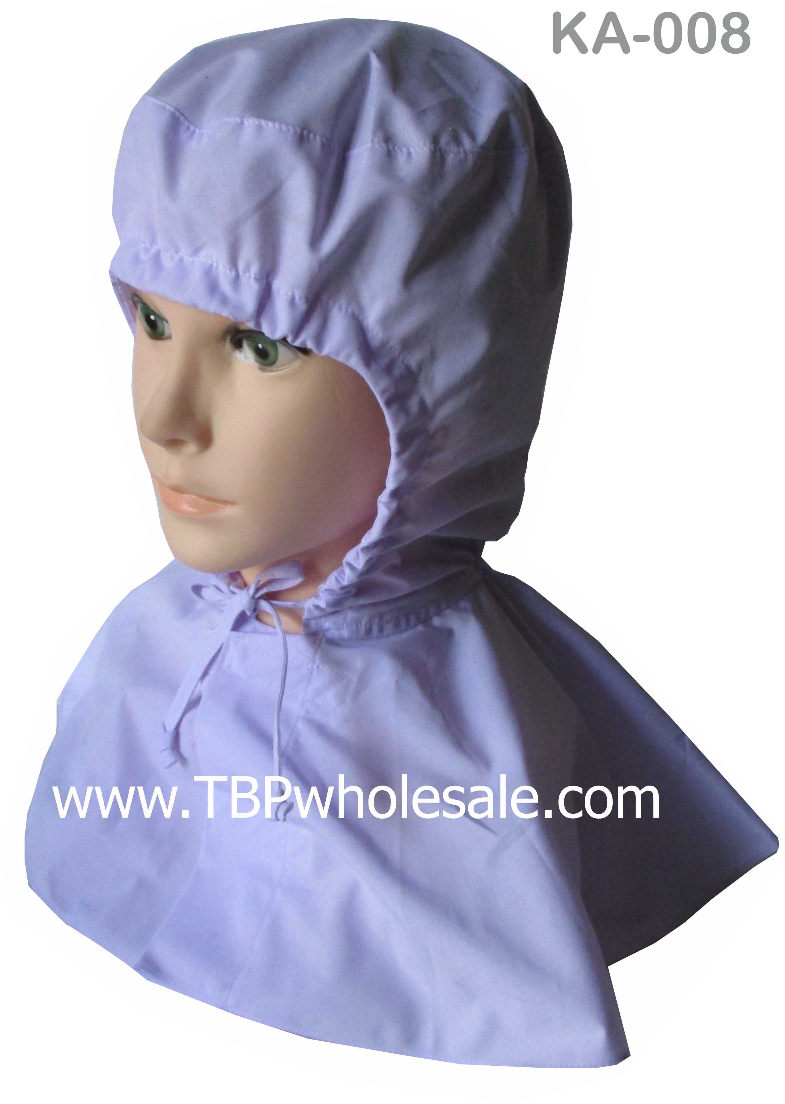 KA-008===ราคาส่ง 95 บาท ขั้นต่ำ 100 ใบ หมวกคลุมบ่า ผ้าทั้งใบกรอบหน้าใช้เชือกรูดกระชับใบหน้า ตรงคางมีตีนตุ๊กแก(ผ้าโทเร210เส้น) สนใจติดต่อ 0810110084/023972066