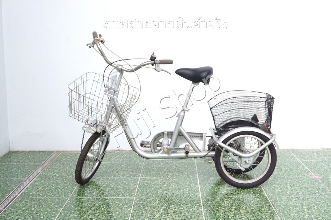 จักรยานสามล้อญี่ปุ่น - ล้อ 16/16 นิ้ว - มีเกียร์ - Active 911- สีเงิน [จักรยานมือสอง]
