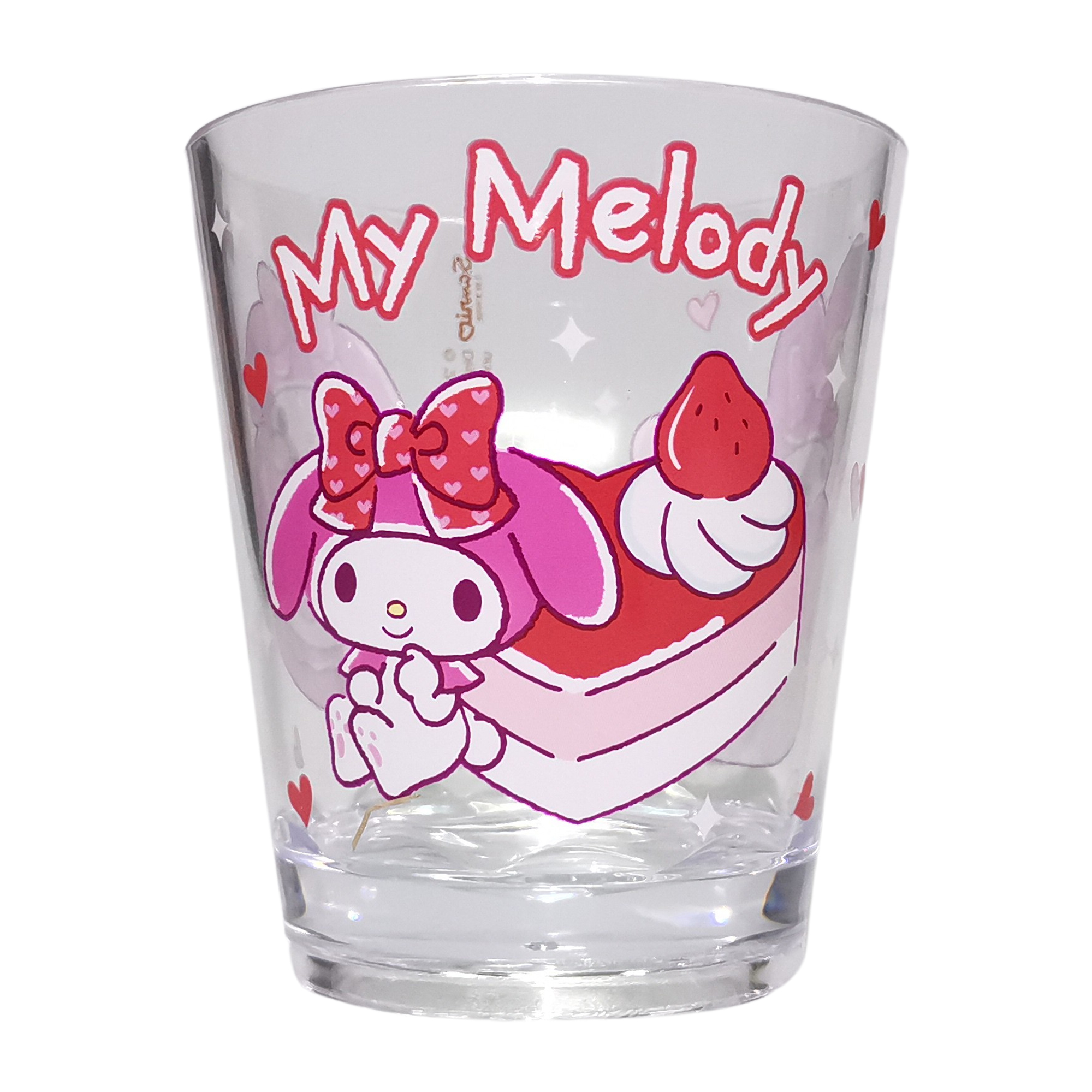Cup Glass My Melody Sanrio แก้วน้ำมายเมโลดี้สีชมพู ลายการ์ตูนซานริโอ