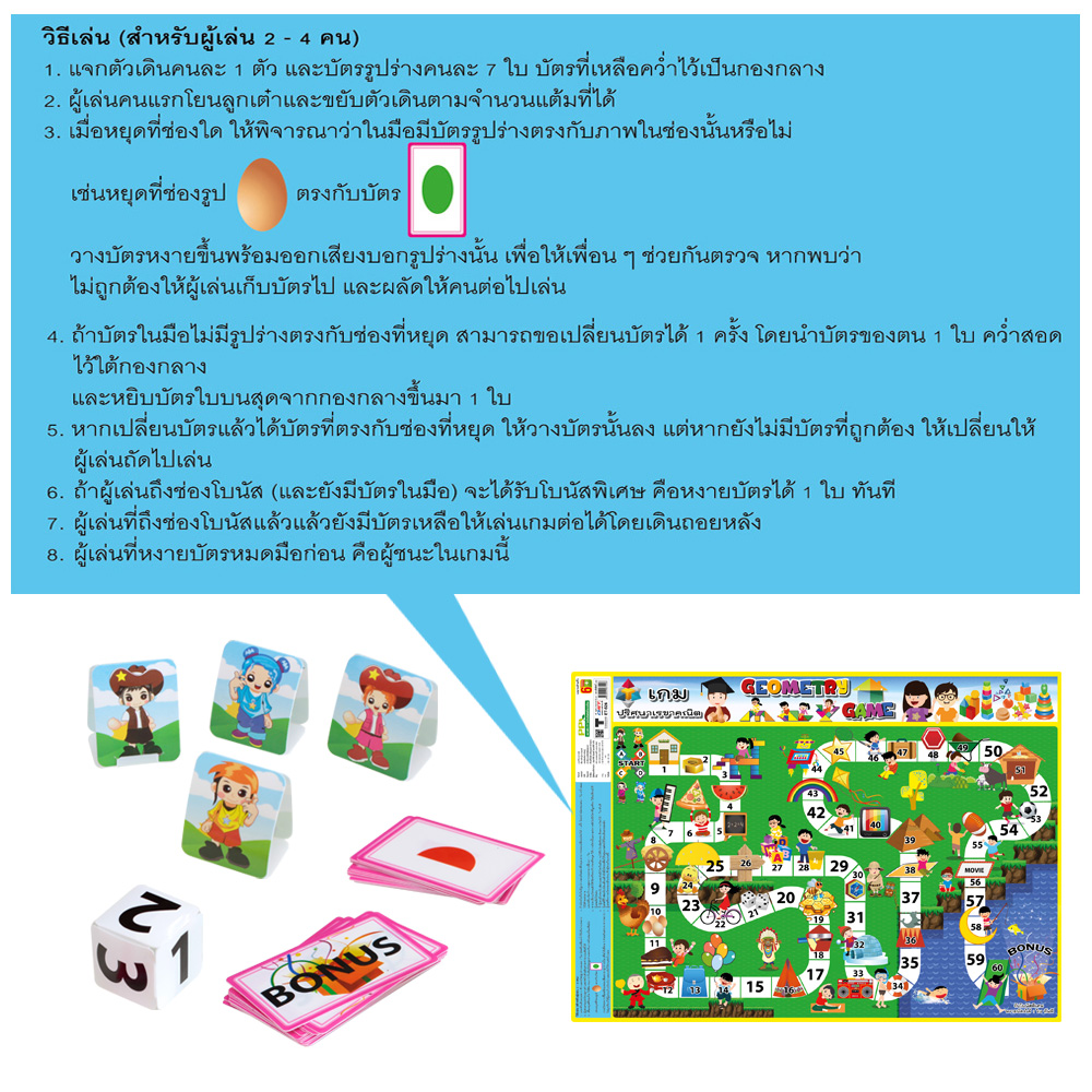 เกมกระดาน ชุดปริศนาเรขาคณิต ET-526