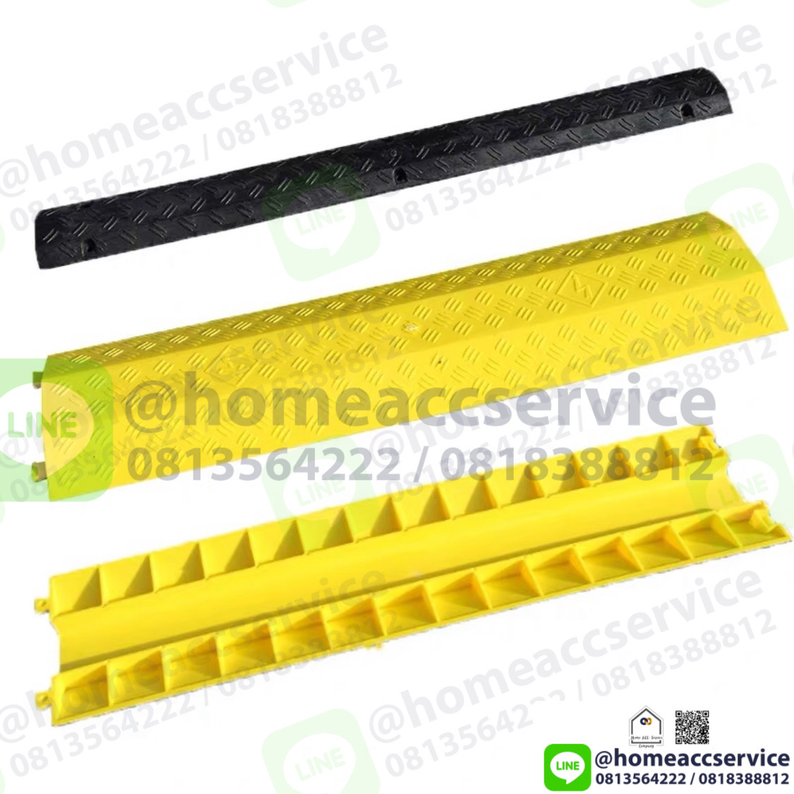 พลาสติกครอบสายไฟ รางครอบสายไฟ ป้องกันรถทับสาย สีดำ ขนาด 12x100x1.8 cm ขนาดช่องเหลี่ยม 4x1.2cm - Black Plastic Wire Cover 12x100x1.8 cm 0.6kg