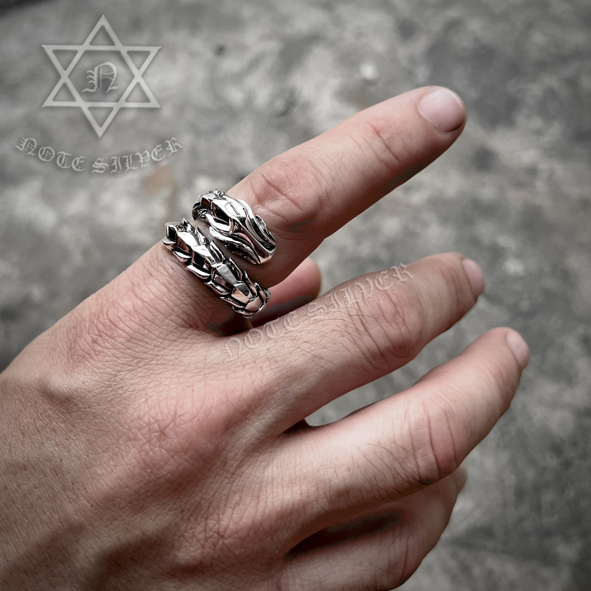 แหวนเงินแท้ ลายมังกร Lucky Dragon Sterling Silver 925 NSR3140