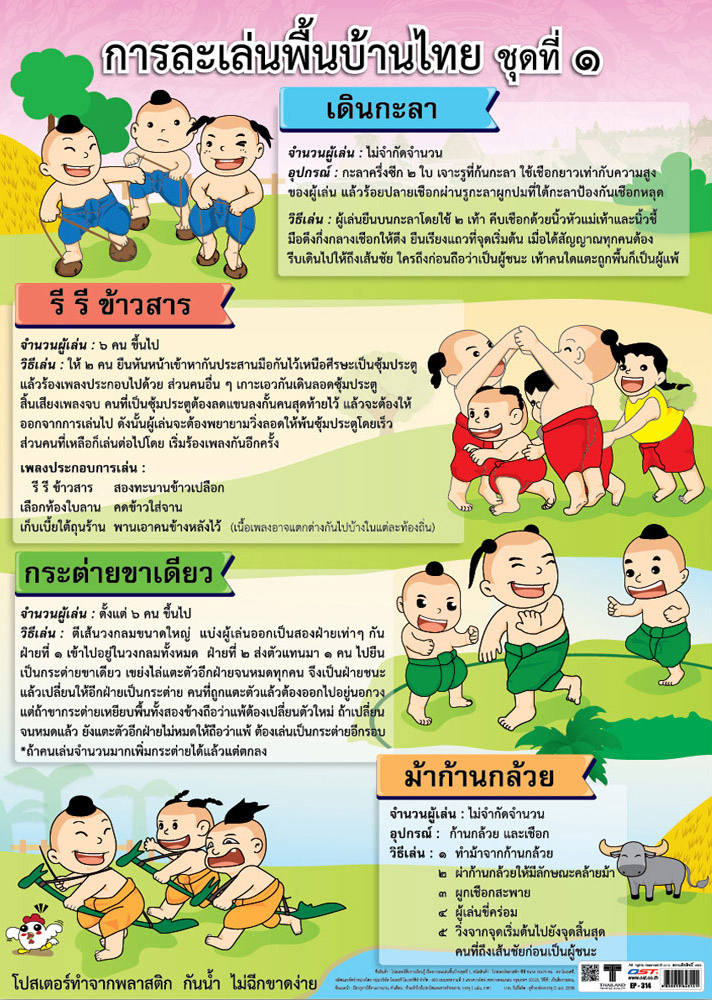 โปสเตอร์ความรู้ การละเล่นพื้นบ้านไทย EP-314 EQ-314