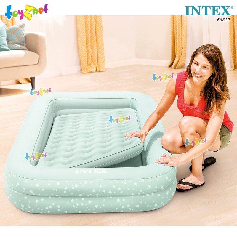 Intex Kidz Travel Airbed Set w/DQI Air Pump 107x168x25 cm beige Color (Pattern Star) no.66810