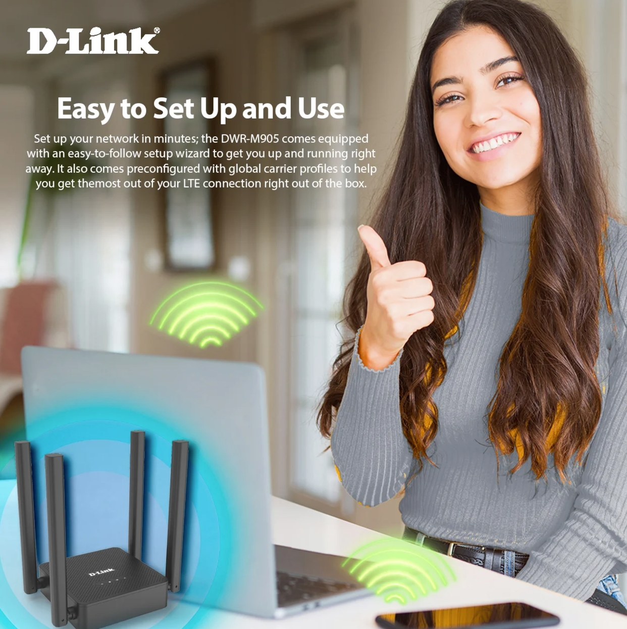 D-LINK DWR-M905 : Wireless N300 4G Router BY BILLIONAIRE SECURETECH DWR-M905