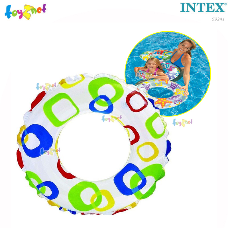 Intex ส่งฟรี ห่วงยางลายสี่เหลี่ยม 24 นิ้ว (61 ซม.) รุ่น 59241