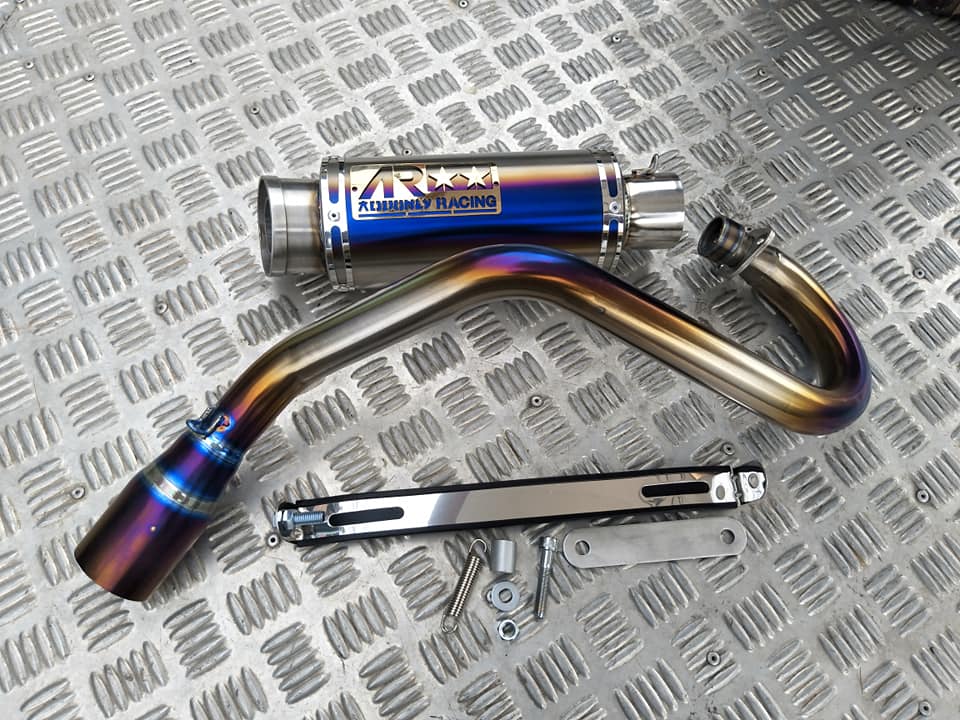 คอท่อฟูล+ปลายไทเทเนียมแท้ AR HONDA MONKEY 2018 ออกบน ราคา9900
