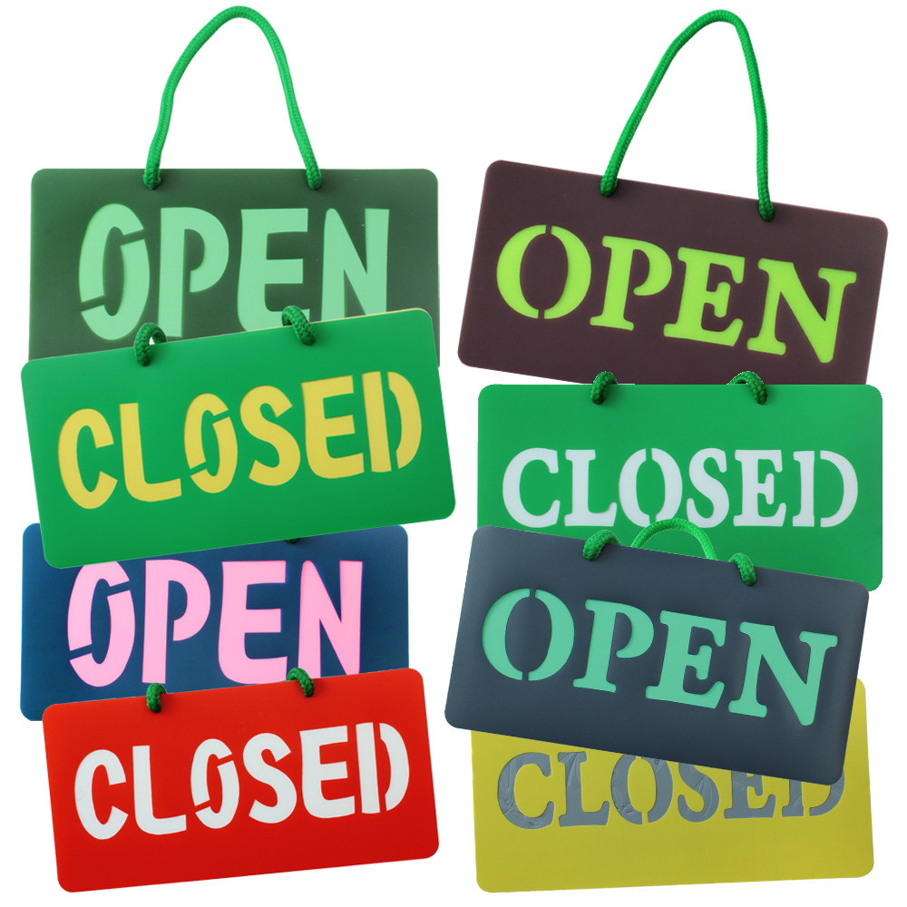 Double Sided Message Hanging Signs PR-102 Open-Closed