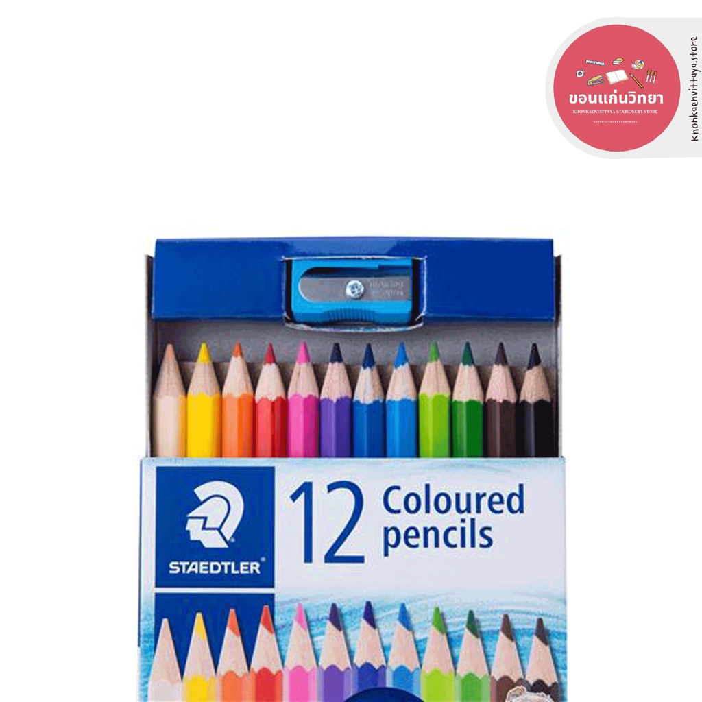 ดินสอสี STAEDTLER สเต็ดเลอร์ สีไม้ แท่งสั้น หัวเดียว รุ่น 143 01C12 11TH 12 สี จำนวน 1 กล่อง