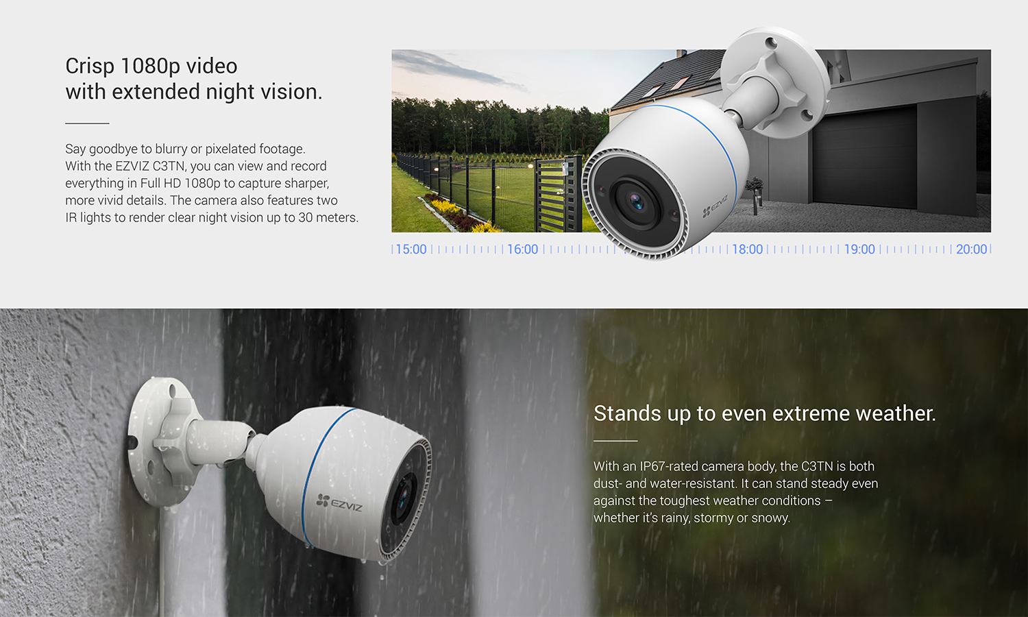 EZVIZ C3TN กล้องวงจรปิดระบบ IP WIFI ความละเอียด 2 MP มีไมค์ในตัว ติดตั้งภายนอกได้ BY BILLIONAIRE SECURETECH EZVIZ C3TN