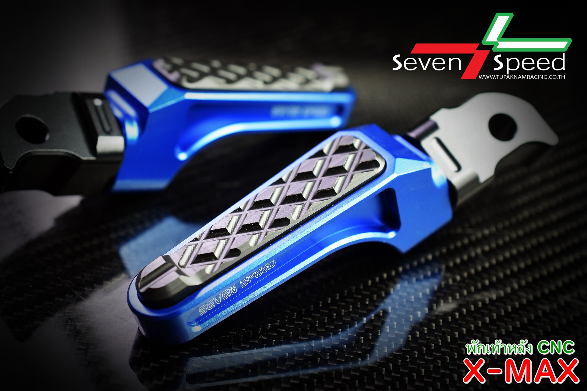 พักเท้าหลัง CNC ตรงรุ่น PG-1/N-MAX155 ปี2020/X-MAX300 พักเท้าหลังSevenspeed ราคา 900 บาท