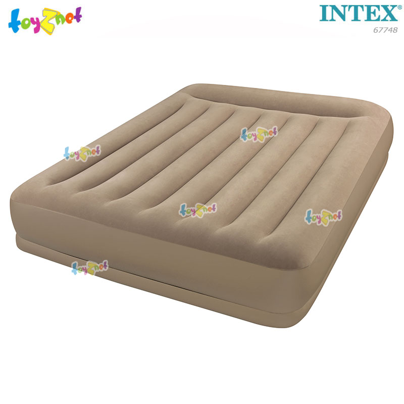 Intex QUEEN Built-In Elec. Pump Pillow Rest Mid-Rise Airbed 1.52 x 2.03 x 0.38 m. No.67748