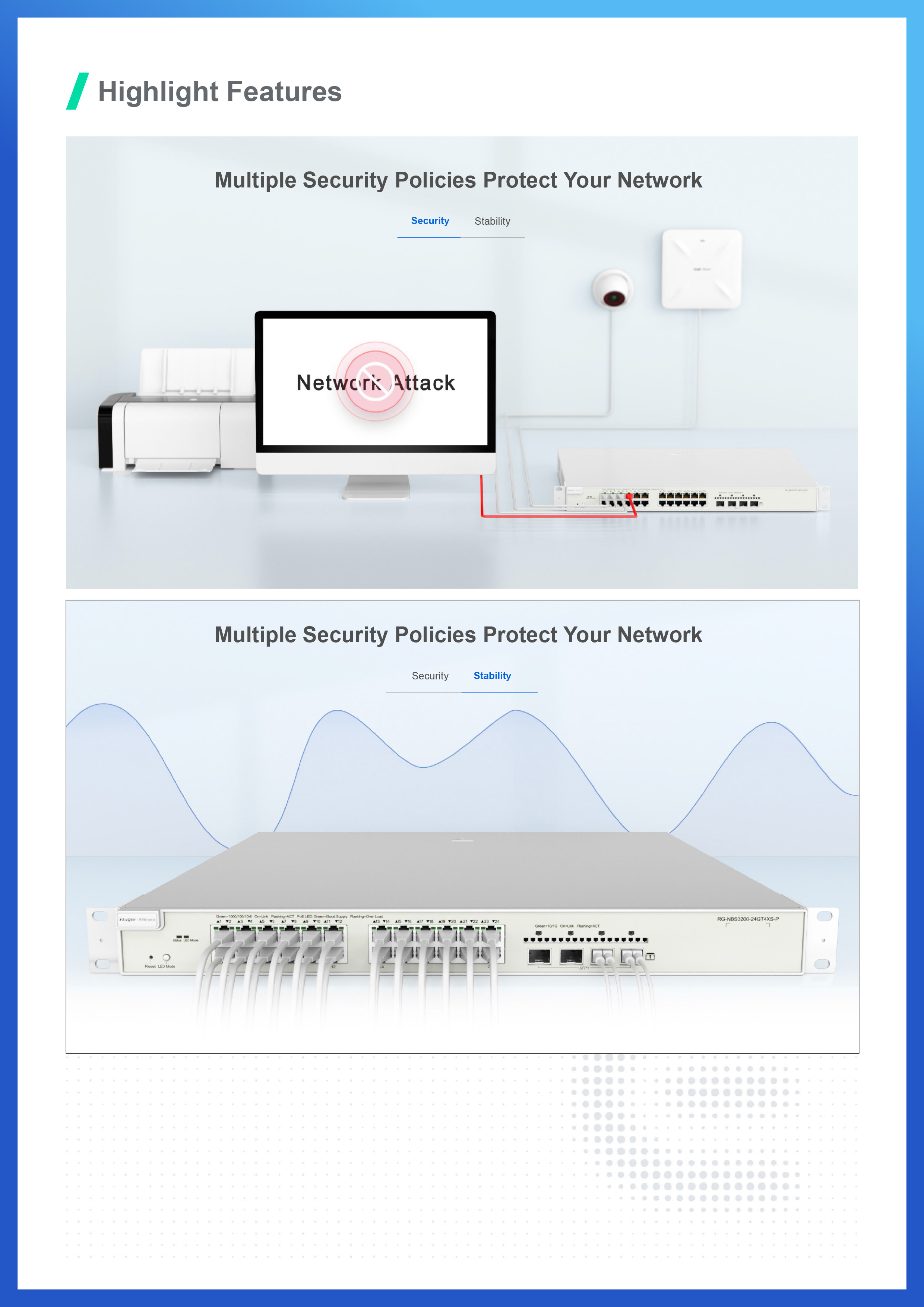 RUIJIE RG-NBS5100-24GT4SFP 24Port Cloud Manage Switch, Layer 3, 4 SFP Uplink Port BY BILLIONAIRE SECURETECH RG-NBS5100-24GT4SFP