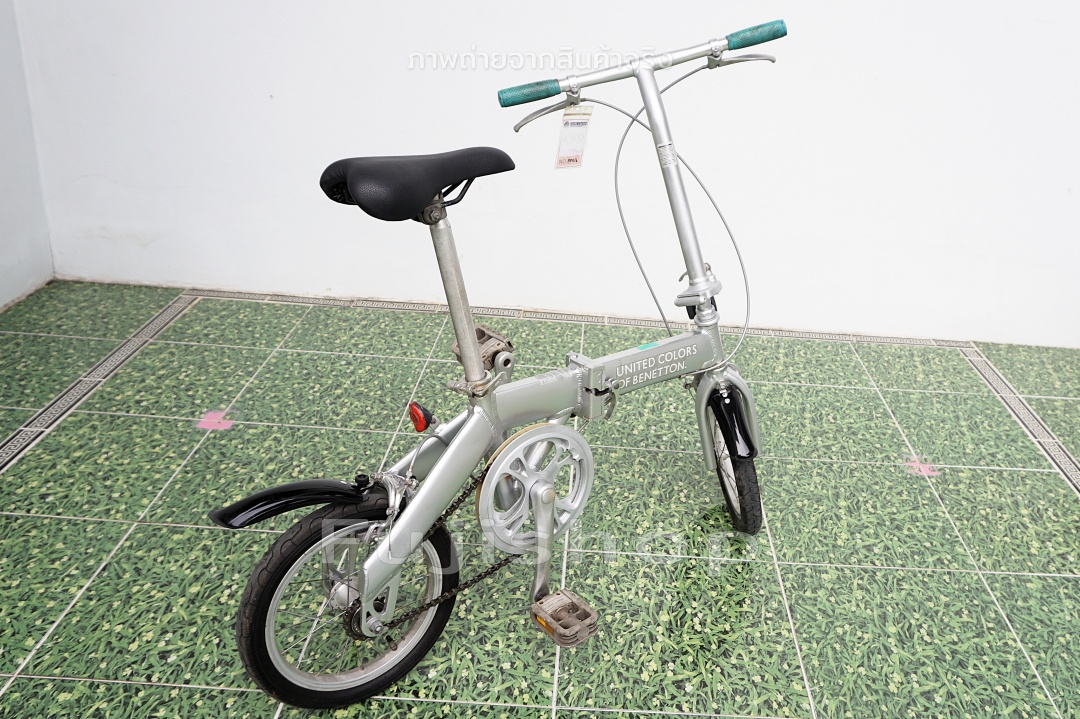 จักรยานพับได้ญี่ปุ่น - ล้อ 14 นิ้ว - ไม่มีเกียร์ - อลูมิเนียม - United Colors of Benetton - สีเงิน [จักรยานมือสอง]