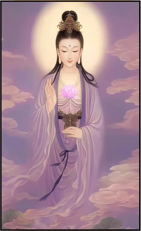 tep-1141 *สินค้าหมด* ชุดปักครอสติช ลายพระโพธิสัตว์กวนอิม (ปักเต็มผืนผ้า ไม่มีเดินเส้น ผ้า11CTพิมพ์ลาย ปัก 3 เส้นเล็ก) ขนาด 50*70 ซม.ผ้าครอสติช 11CTพิมพ์ลายปักบนผ้า ไหมคอตตอน 30 สี ผังลาย เข็ม