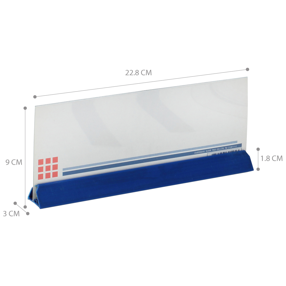 ขนาดป้ายตั้งโต๊ะ PVC No.525 22.8x9 ซม.