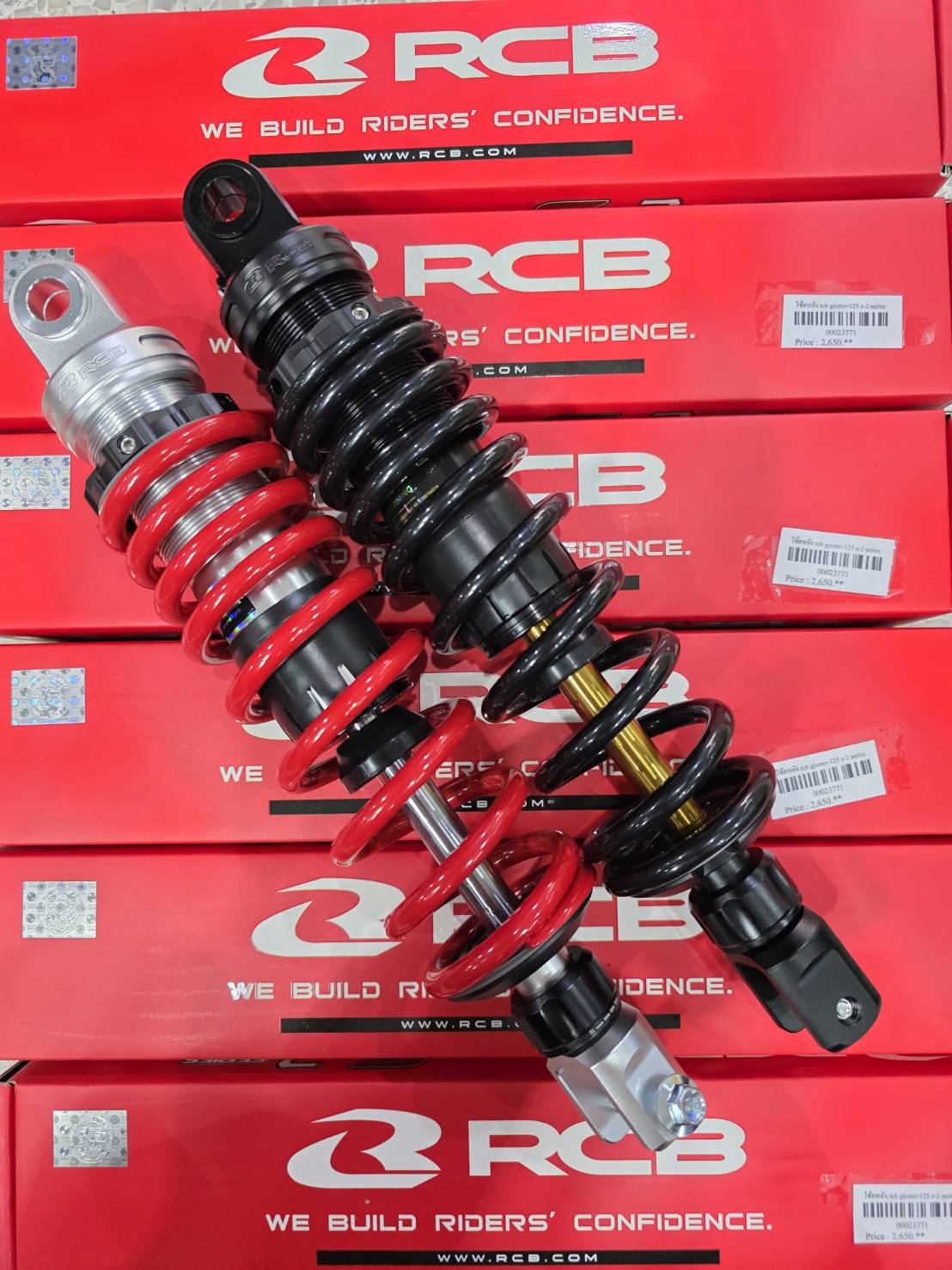 โช็คหลัง RCB MONOSHOK S-2 SERIES ขนานความสูง 320MM GIORNO+LEAD125 มีสีแดงราคา2650 สีดำแกนทองราคา2950 ประกัน1ปี