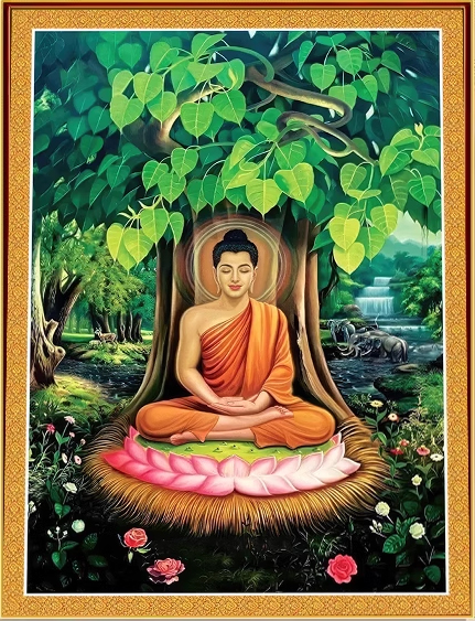 tep-1144 *สินค้าหมด* ชุดปักครอสติช ลายพระพุทธเจ้า (ปักเต็มผืนผ้า ไม่มีเดินเส้น ผ้า11CT พิมพ์ลาย ปัก 3 เส้นเล็ก) ขนาด 60*80 ซม.ผ้าครอสติช 11CTพิมพ์ลายปักบนผ้า ไหมคอตตอน 46 สี ผังลาย เข็ม