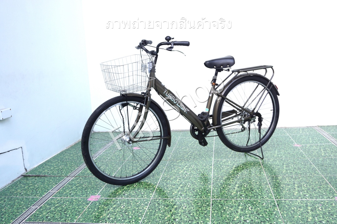 จักรยานแม่บ้านล้อโต ญี่ปุ่น - ล้อ 27.5x1.95 - เกียร์ 6 สปีด - อลูมิเนียม - ไฟหน้าอัตโนมัติ - Turbo Light - สีน้ำตาล [จักรยานมือสอง]