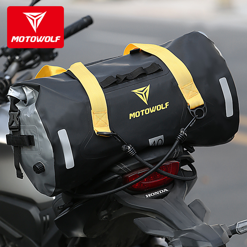 กระเป๋ากันน้ำ มัดท้าย สำหรับรถมอเตอร์ไซด์ Motowolf (แท้) 90L