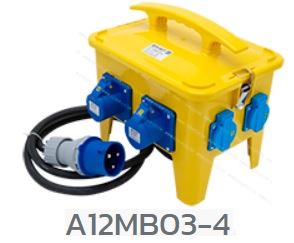 A12MB03-4 กล่องปลั๊กกระจายไฟ Geraman plug =4 + 16A 3P=4 IP44