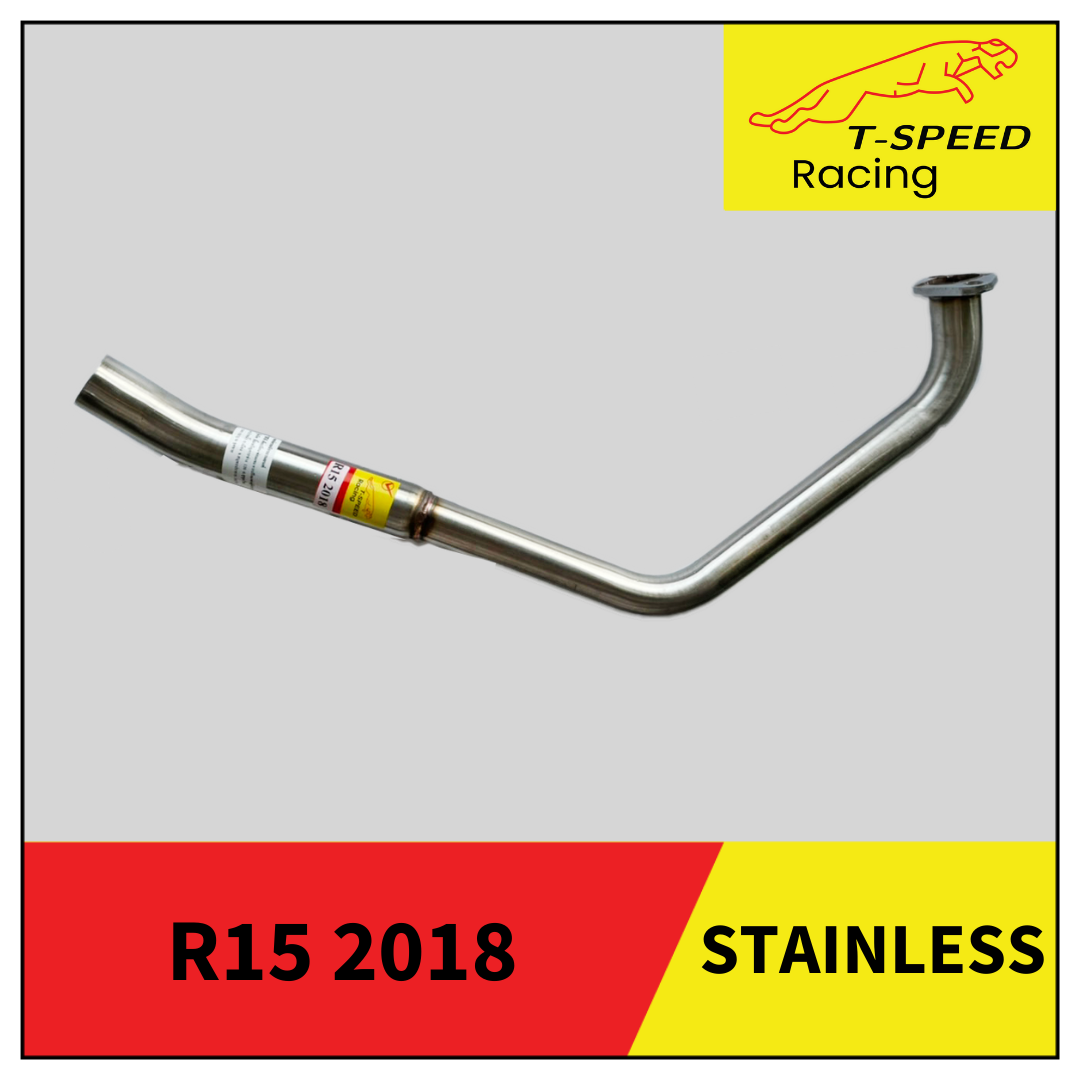 คอท่อ Yamaha M-SLAZ/ R-15 ตัวเก่า 💥 คอท่อ Yamaha R-15 New 2018 🔩 Stainless steel แท้ เกรด 304 หนา: 1.2 มิลลิเมตร Size Standard ราคา 750 บาท