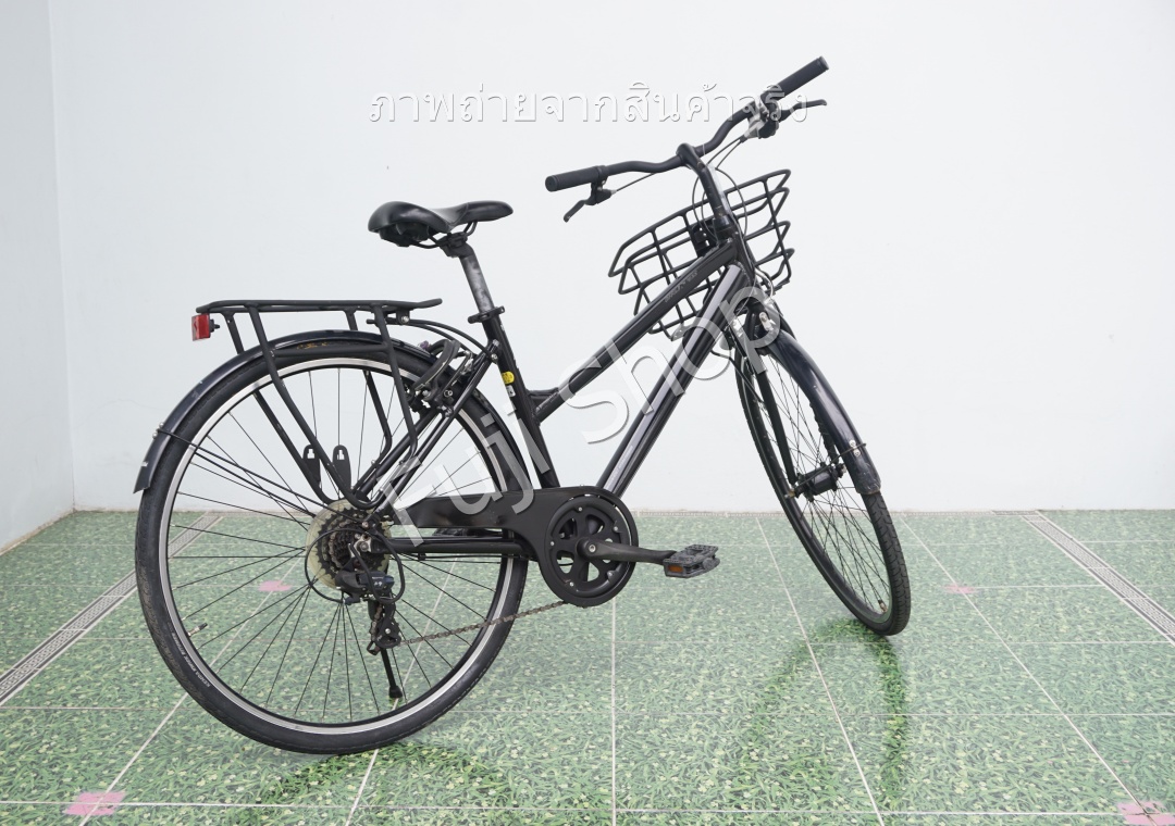 จักรยานแม่บ้านญี่ปุ่น - ล้อ 700x38C - เกียร์ 7 สปีด - อลูมิเนียม - ไฟหน้าอัตโนมัติ - Office Press CM - สีดำ [จักรยานมือสอง]
