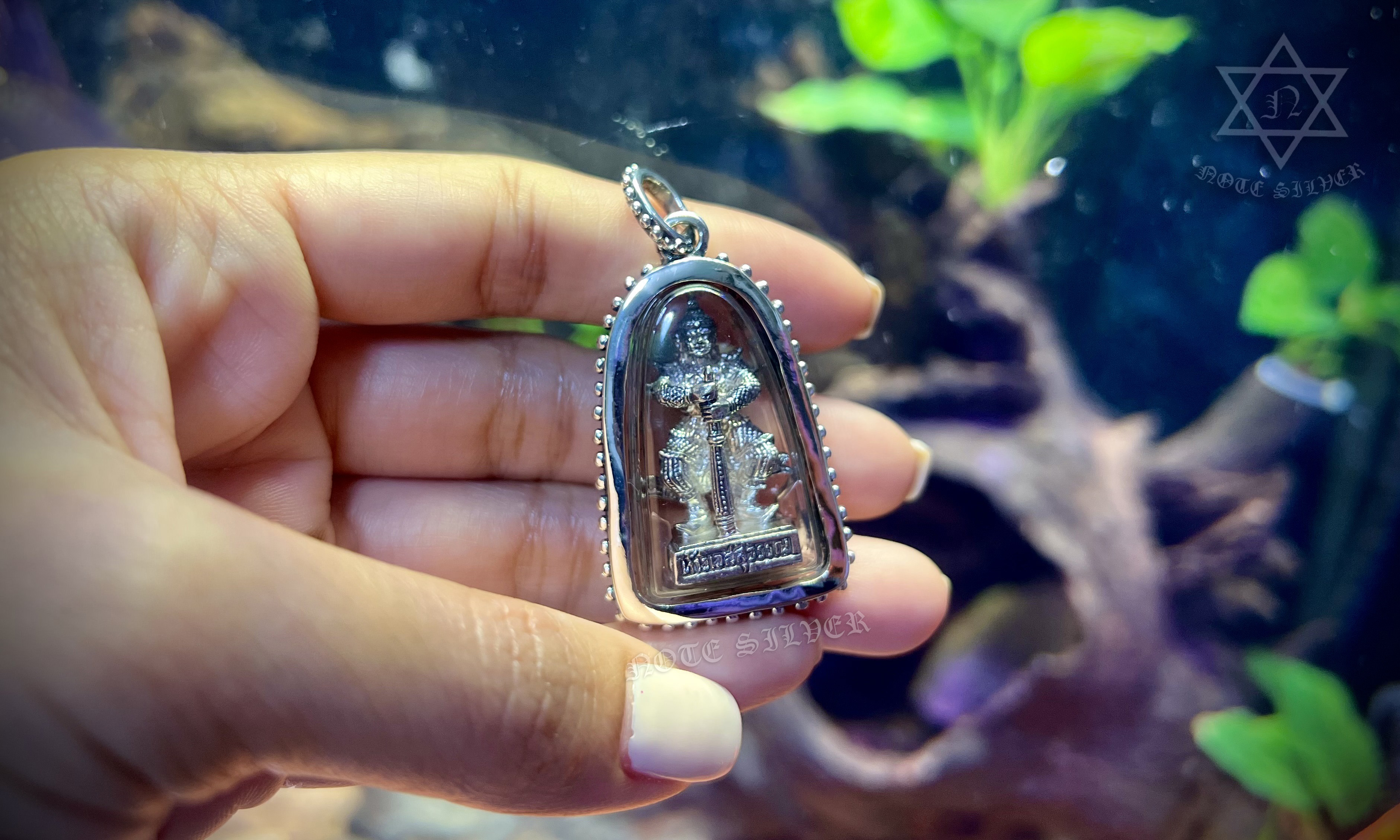 เลี่ยมกรอบเงินแท้แบบขอบไข่ปลารอบกรอบSterling Silver 925 NSSV3347