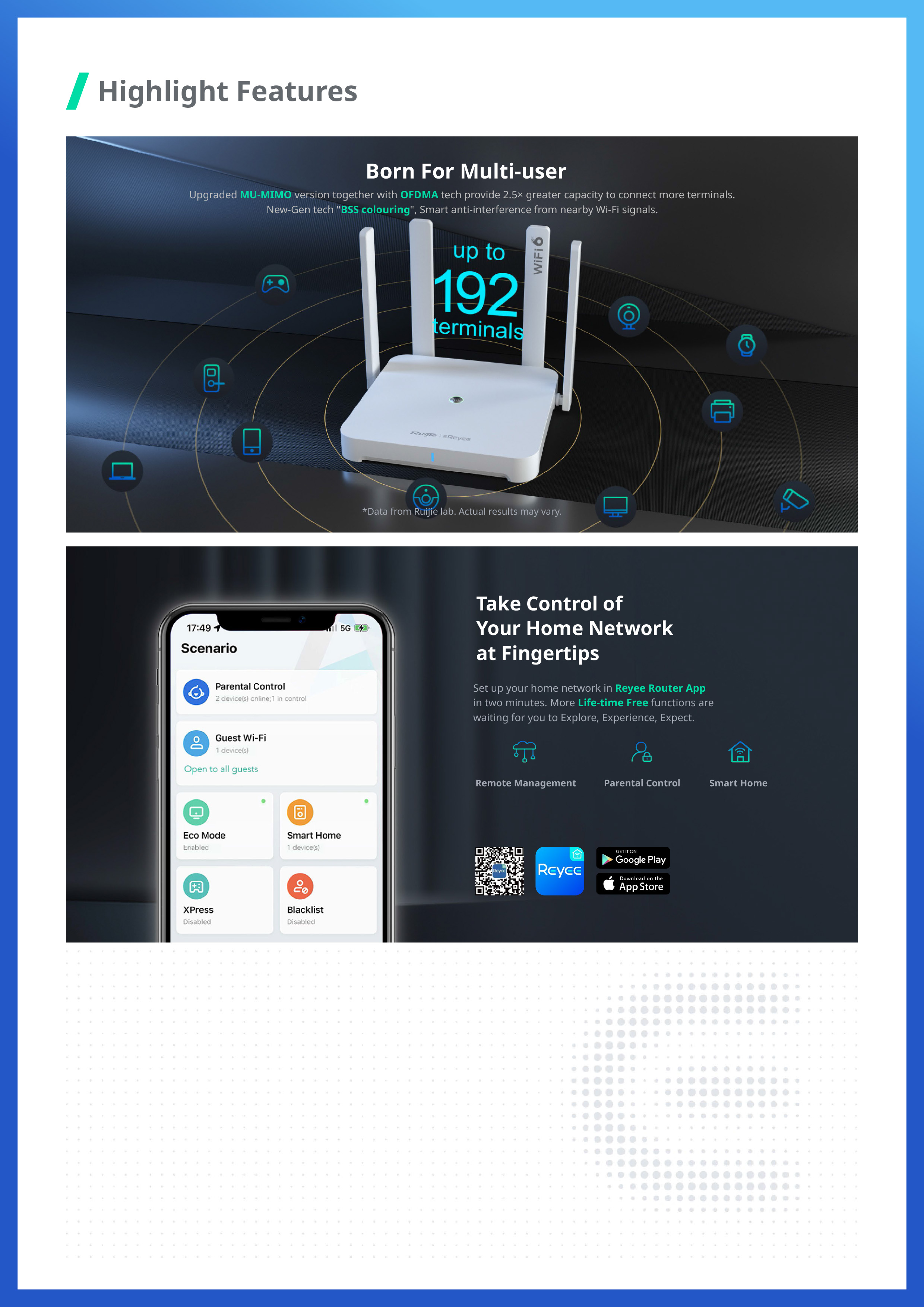 RUIJIE RG-EW1800GX PRO : 1800M Wi-Fi 6 Dual-band Gigabit Mesh Router BY BILLIONAIRE SECURETECH RG-EW1800GX PRO