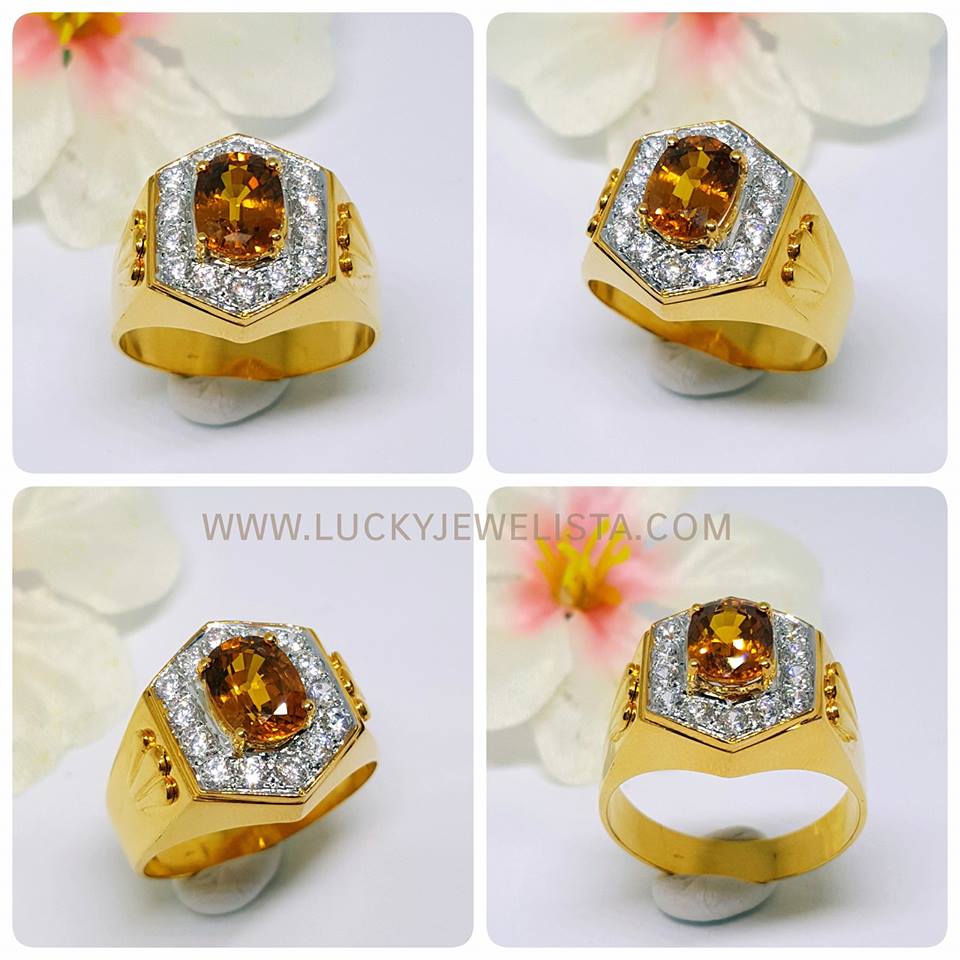 แหวนพลอยบุษราคัม บางกะจะ Yellow sapphire พลอยสวยสีแม่โขง ขนาด 2.3 กะรัต 1
