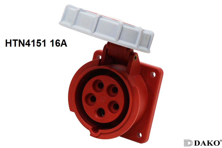 HTN4151 ปลั๊กตัวเมียฝังตรง 3P+N+E 16A 400V IP67 6h
