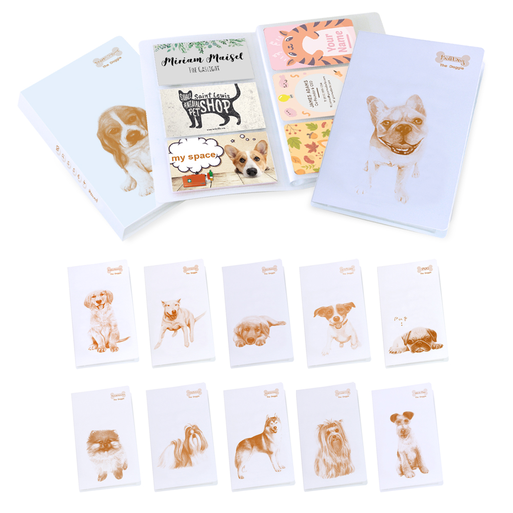 Card Book 60 Pockets with The Doggie Pattern Printed