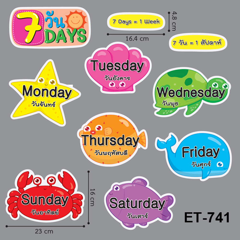 7 Days of the Week Display Flashcards ET-741