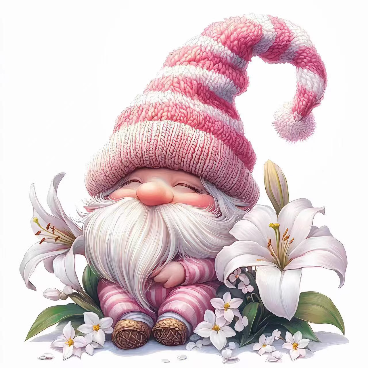 dwarf-1005 *พ้รอมส่ง* ชุดปักครอสติช ลายคนแคระดอกลิลลี่ (ปักเต็มผืนผ้า ไม่มีเดินเส้น ผ้า11CTพิมพ์ลาย ปัก 3 เส้นเล็ก) ขนาด 50*50 ซม.ผ้าครอสติช 11CTพิมพ์ลายปักบนผ้า ไหมคอตตอน 41 สี ผังลาย เข็ม