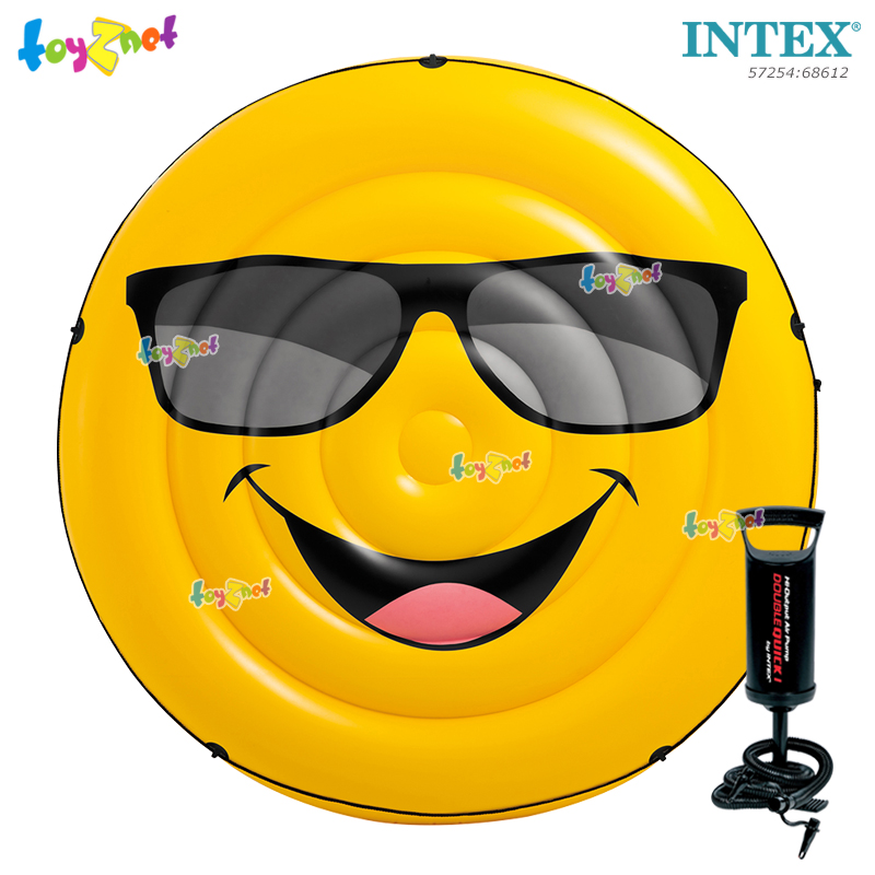 Intex Cool Emoji Island 1.73x0.27 ม. no.57254 + Double Quick I Air Pump
