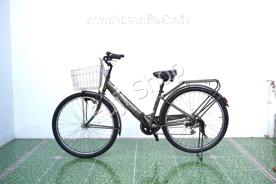 จักรยานแม่บ้านล้อโต ญี่ปุ่น - ล้อ 27.5x1.95 - เกียร์ 6 สปีด - อลูมิเนียม - ไฟหน้าอัตโนมัติ - Turbo Light - สีน้ำตาล [จักรยานมือสอง]