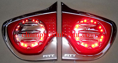 ไฟเสริมท้าย MITSUBISHI TRITON 06-14 แดง LED FITT ขอบโครเมี่ยม
