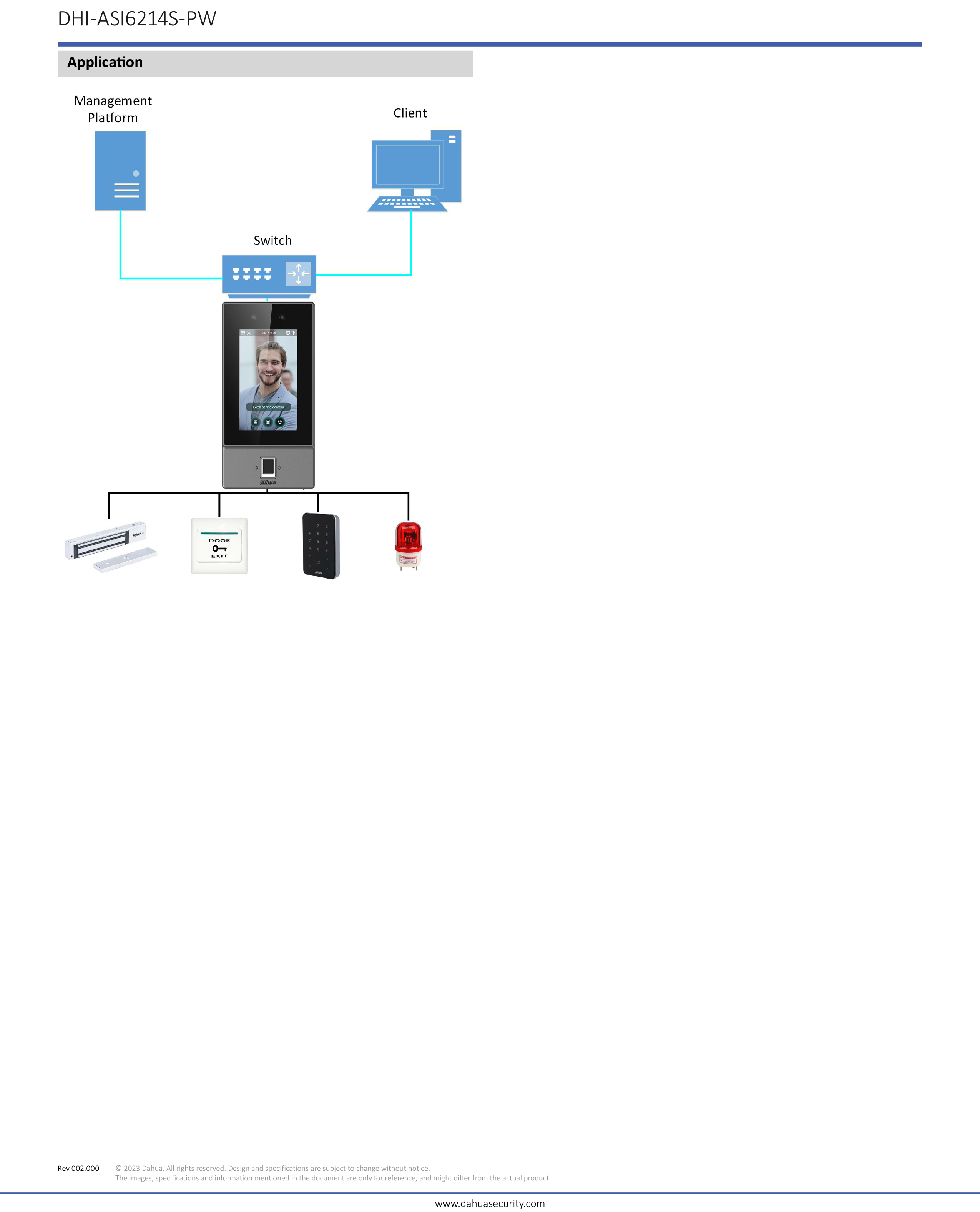 DAHUA ASI6214S-PW : 4.3 inch glass touch screen Face Recognition Access Controller Supports 6,000 users, 6,000 faces, 6,000 passwords, 6,000 fingerprints, 10,000 cards, 50 administrators, and 300,000 records BY BILLIONAIRE SECURETECH ASI6214S-PW
