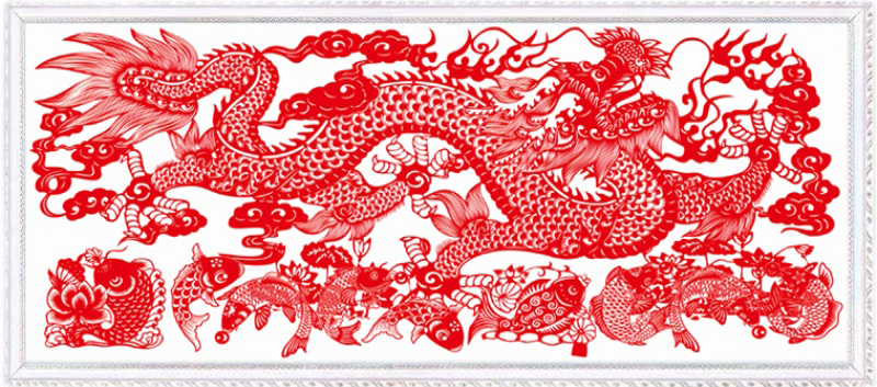 dragon-1113 *สินค้าหมด* ชุดปักครอสติช ลายมังกร 9 ปลาหลี่ฮื้อ (ไม่มีเดินเส้น ไม่มีผังลาย ปักสีเดียว) ปักครั้งละ 3 เส้นเล็ก ขนาดมหึมา 195*75 ซม.ผ้าครอสติช 11CTพิมพ์ลายปักบนผ้า ไหมคอตตอนสีแดง เข็ม