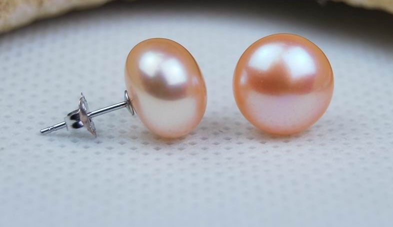 ชุดไข่มุกแท้ สร้อยคอ และ สร้อยข้อมือ ขนาด 8.5-9.5 มิล สีส้ม