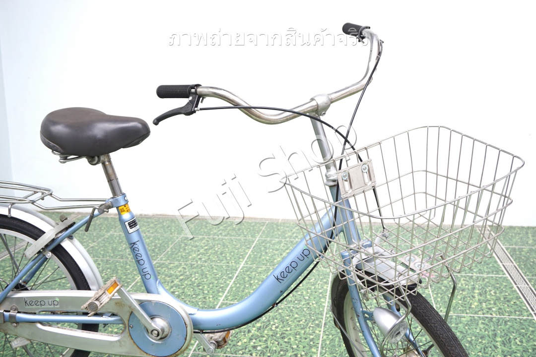 จักรยานแม่บ้านญี่ปุ่น - ล้อ 20 นิ้ว - ไม่มีเกียร์ - ไฟหน้าอัตโนมัติ - สีฟ้า [จักรยานมือสอง]