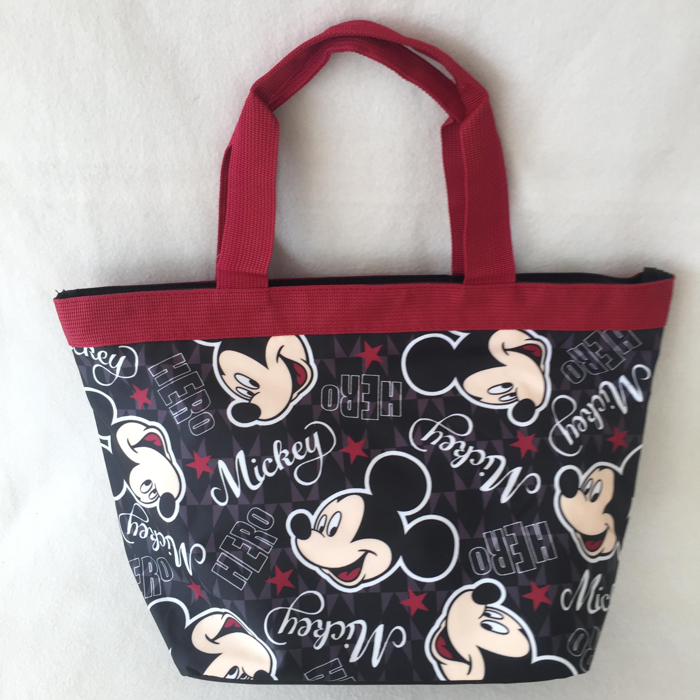 Mickey Mouse กระเป๋าถือ กระเป๋าสะพายใบใหญ่ มิกกี้เมาส์ Mickey Mouse Shoulder Handbag Shopper Tote Beach Bag Diaper Bag Purse LARGE ดำ