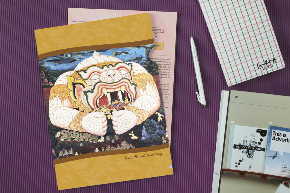 แฟ้มซอง A4 พิมพ์ลายโขน ลายรามเกียรติ์