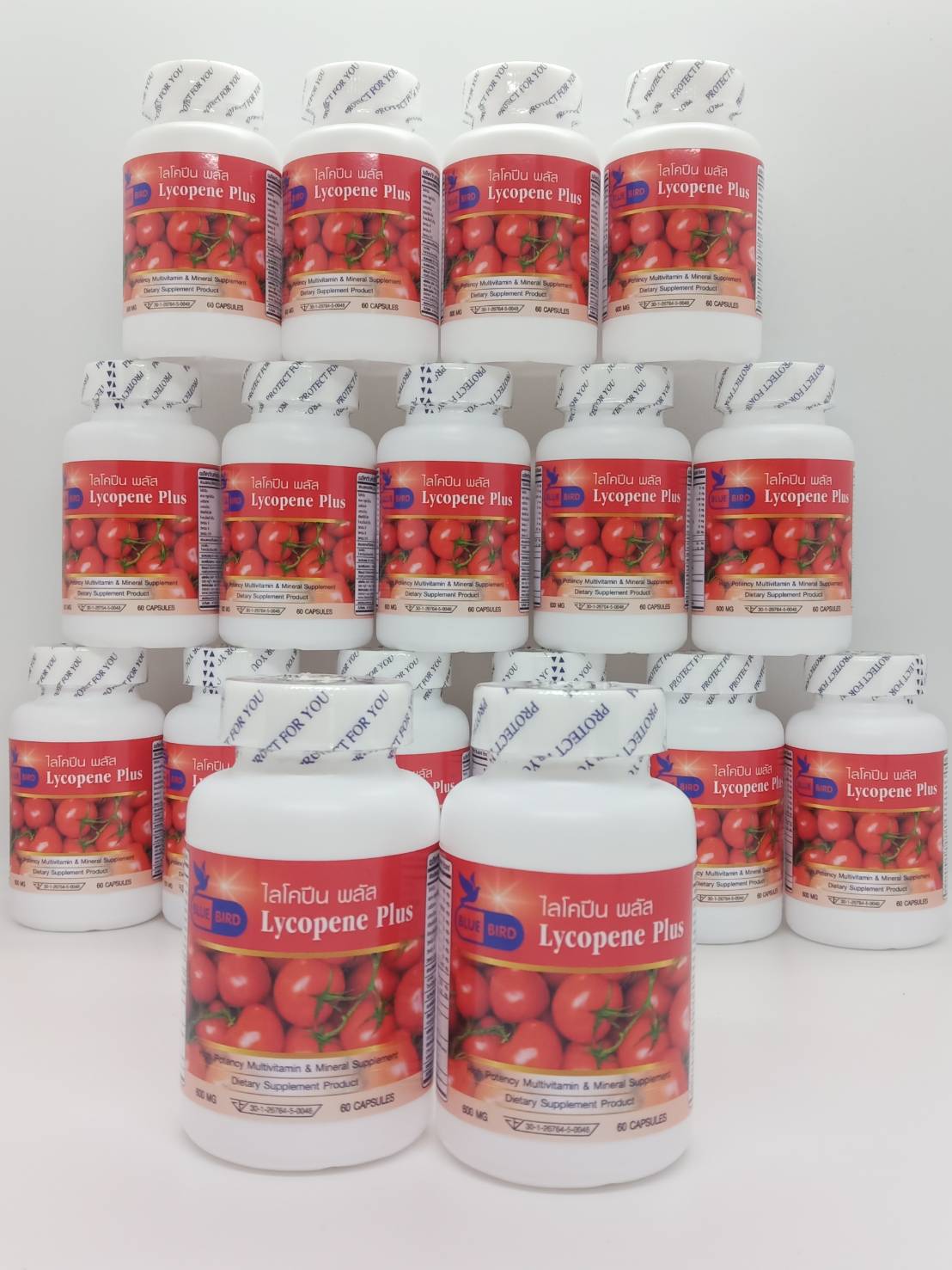 ไลโคปีน พลัส Lycopene Plus ตรา บลูเบิร์ด ขนาด 600 มิลลิกรัม 60 แคปซูล
