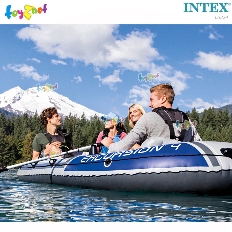Intex Excursion 4 Boat Set w/Air Pump & Alum. Oars no.68324